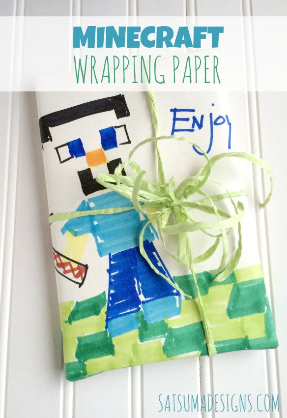 DIY Minecraft Wrapping Paper