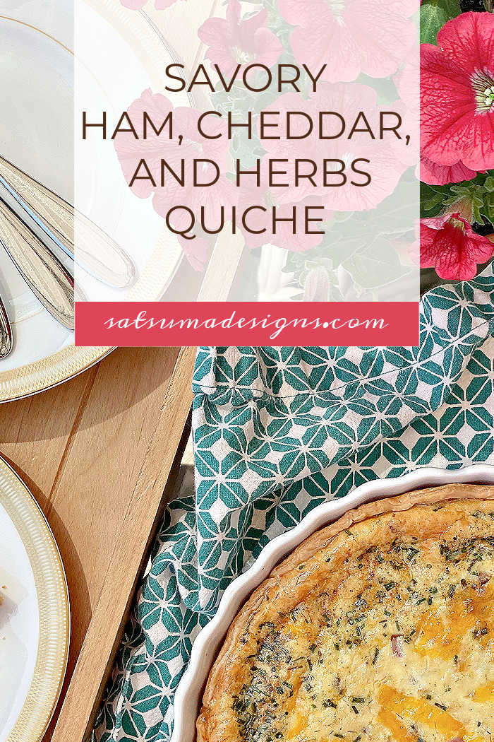Fast and Savory Ham, Cheddar, and Garden Herbs Quiche