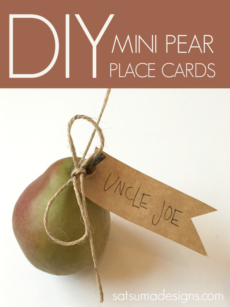 DIY Mini Pear Place Cards