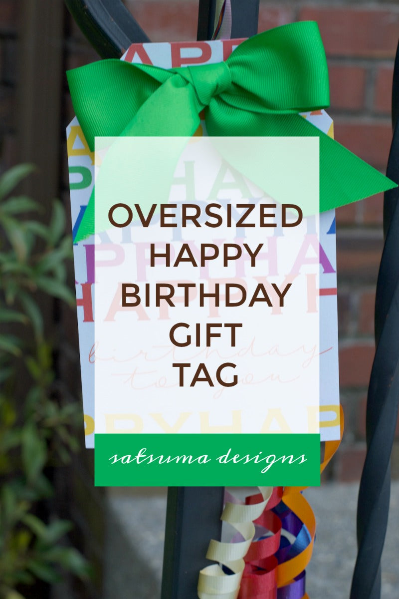 Oversized Happy Birthday Gift Tag