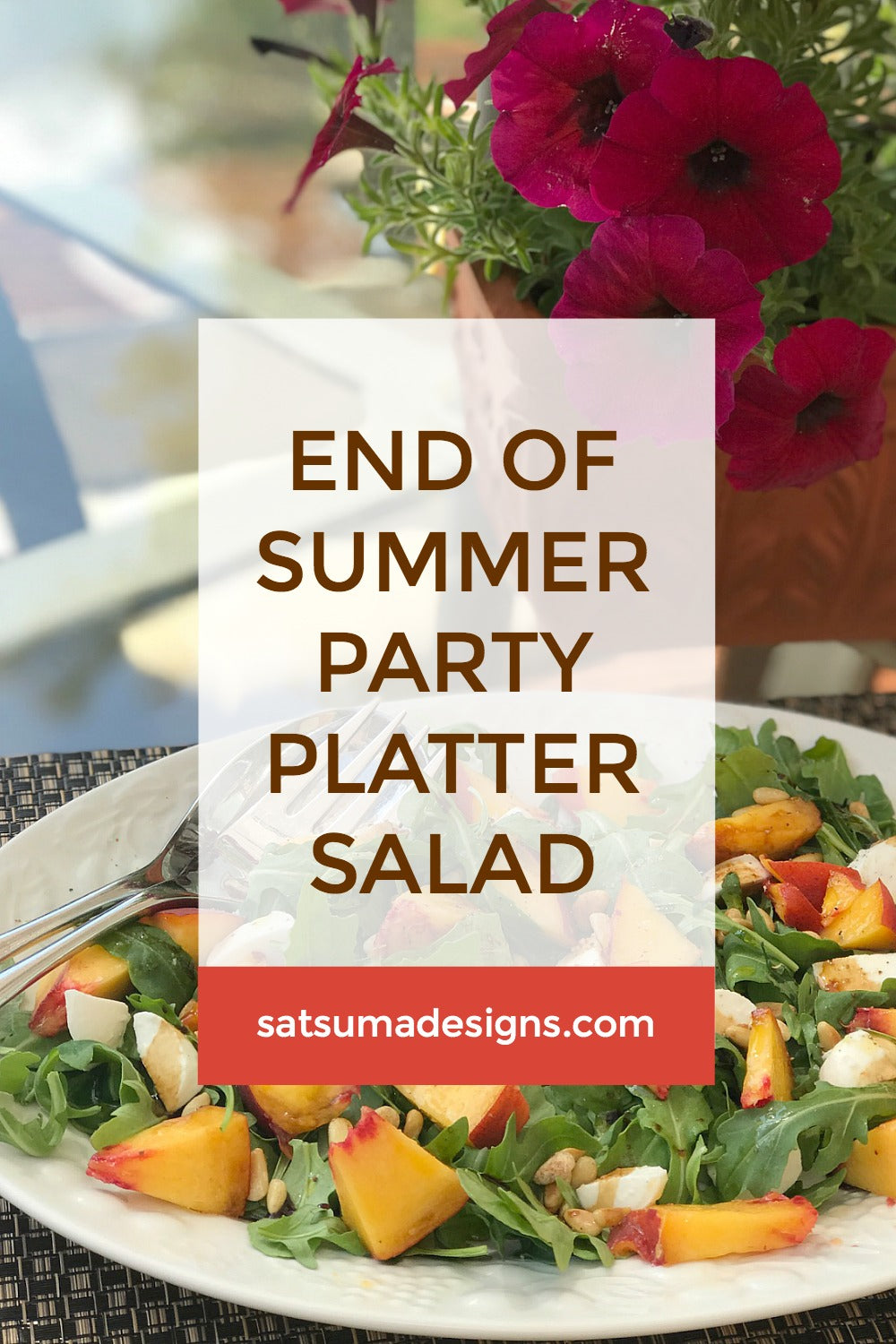 End of Summer Party Platter Salad | Peach, Arugula and Mozzarella