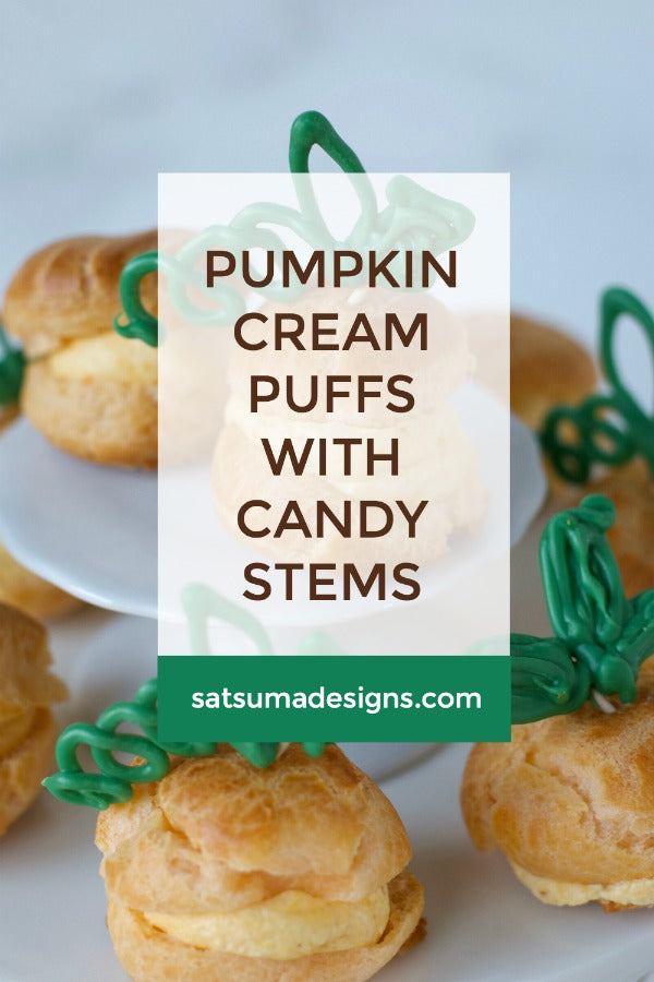 Pumpkin Cream Puffs with Candy Stems