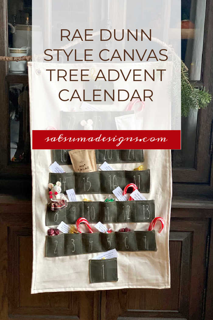 Rae Dunn Style Canvas Tree Advent Calendar