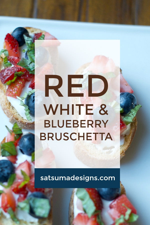 Red, White and Blueberry Bruschetta