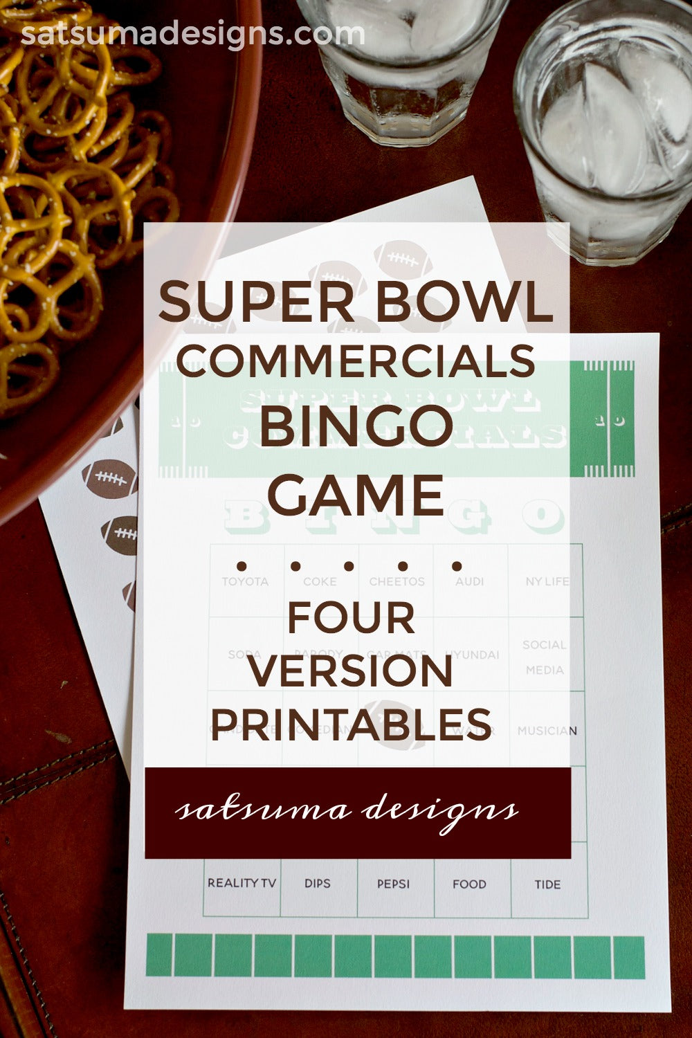 Super Bowl Commercials Bingo Printable