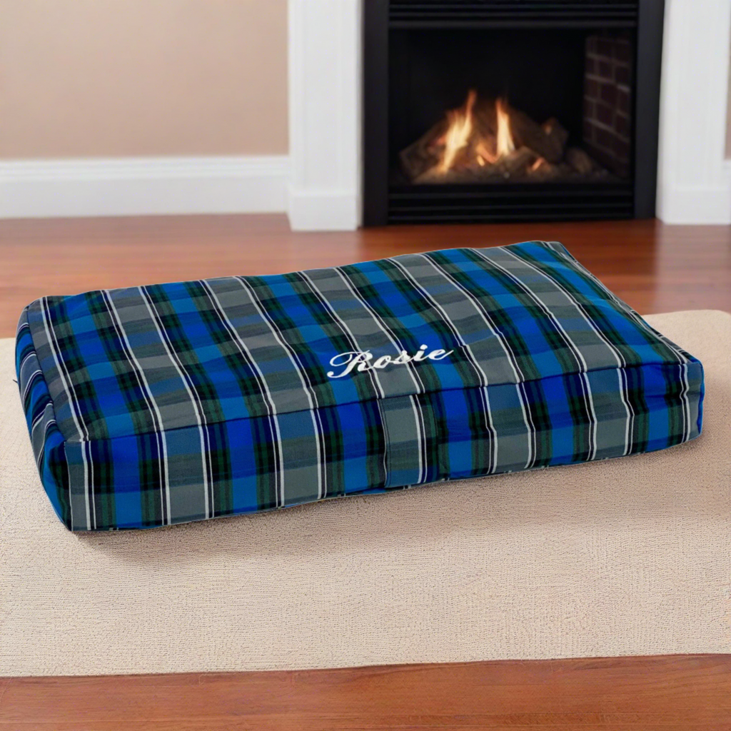 Large Monogram Plaid Pet Bed (SEATTLE AREA ONLY)