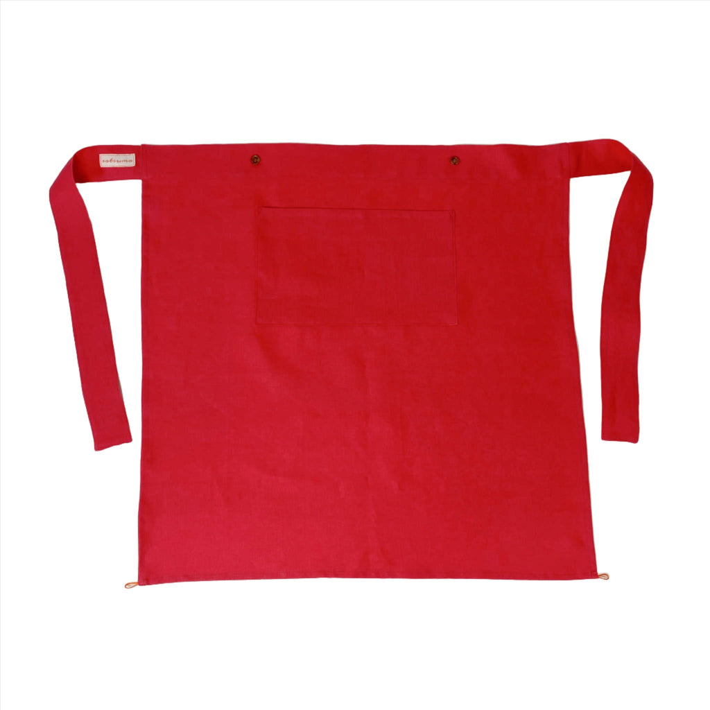 coral linen harvest apron made in Seattle by Satsuma Designs