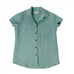 light teal womens linen camp shirt from satsuma designs