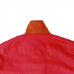 Linen womens camp shirt orange under collar