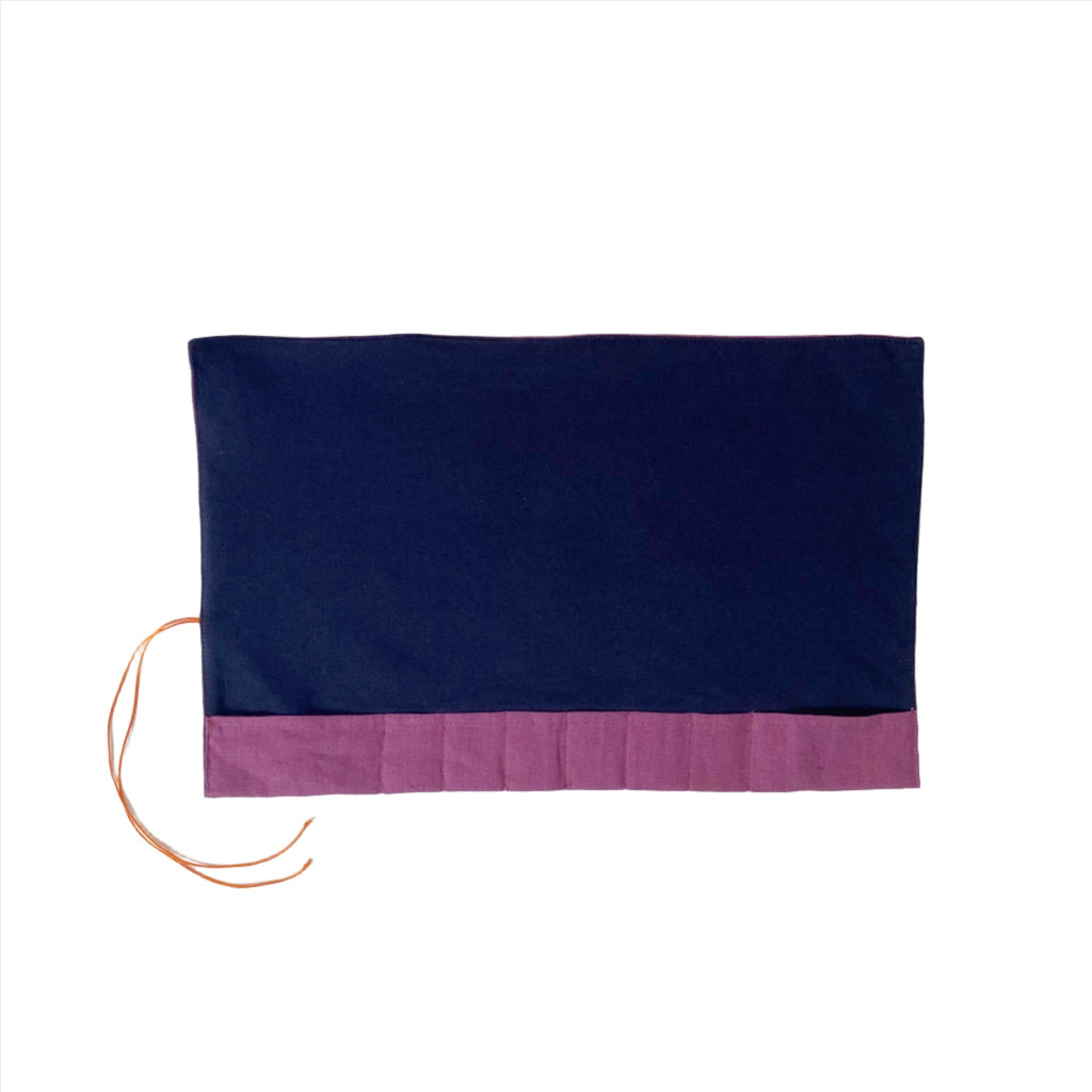 purple linen and french terry travel roll made in seattle