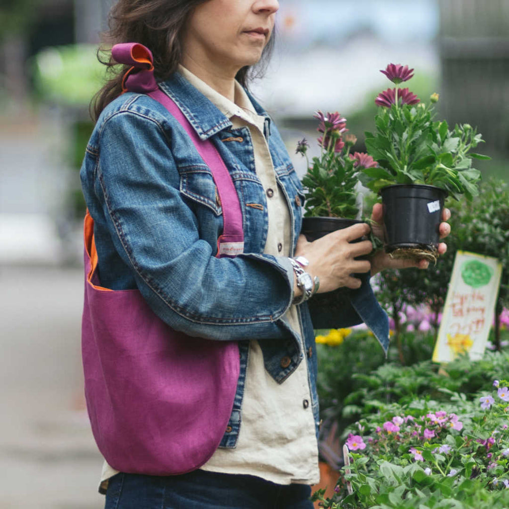 Crossbody Linen Market Tote