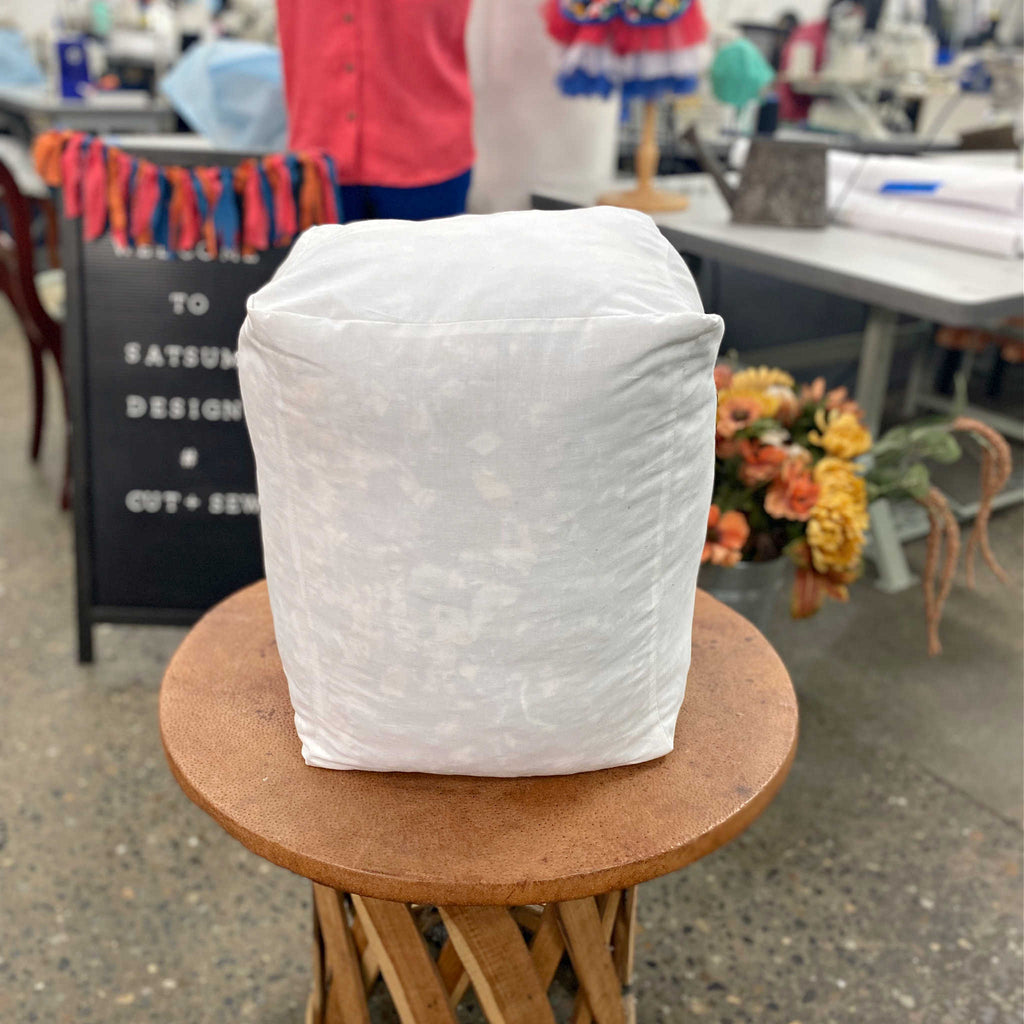 Canvas Pouf with Clean Upcycled Filling