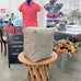 Canvas Pouf with Clean Upcycled Filling