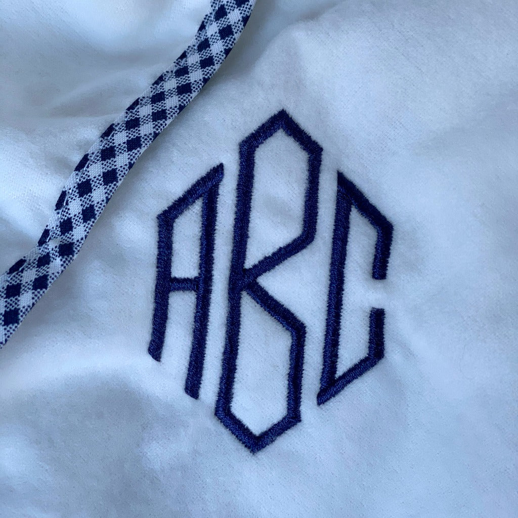 Embroidered flannel baby swaddling blanket