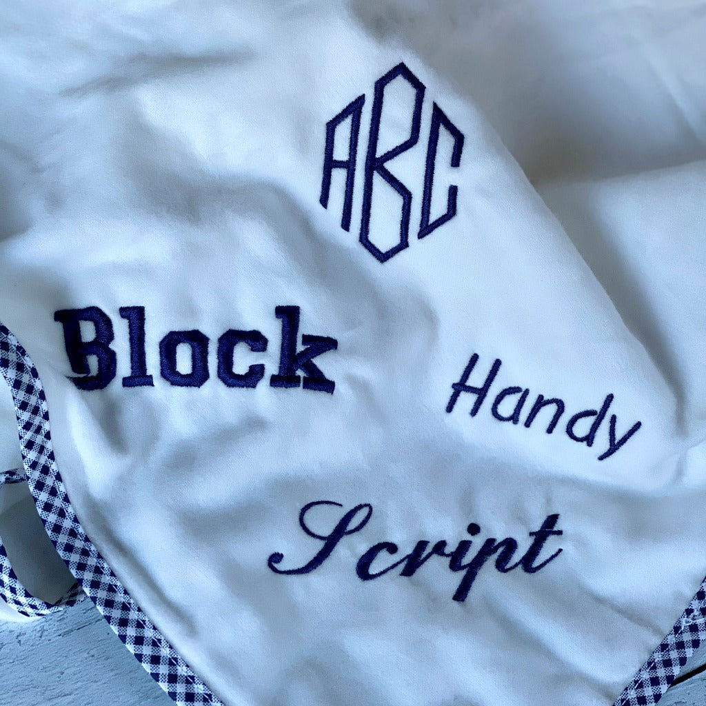 Embroidered flannel baby blanket