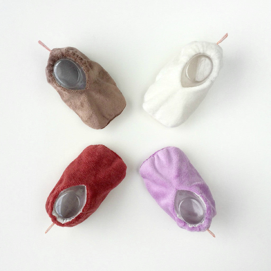 velour baby booties