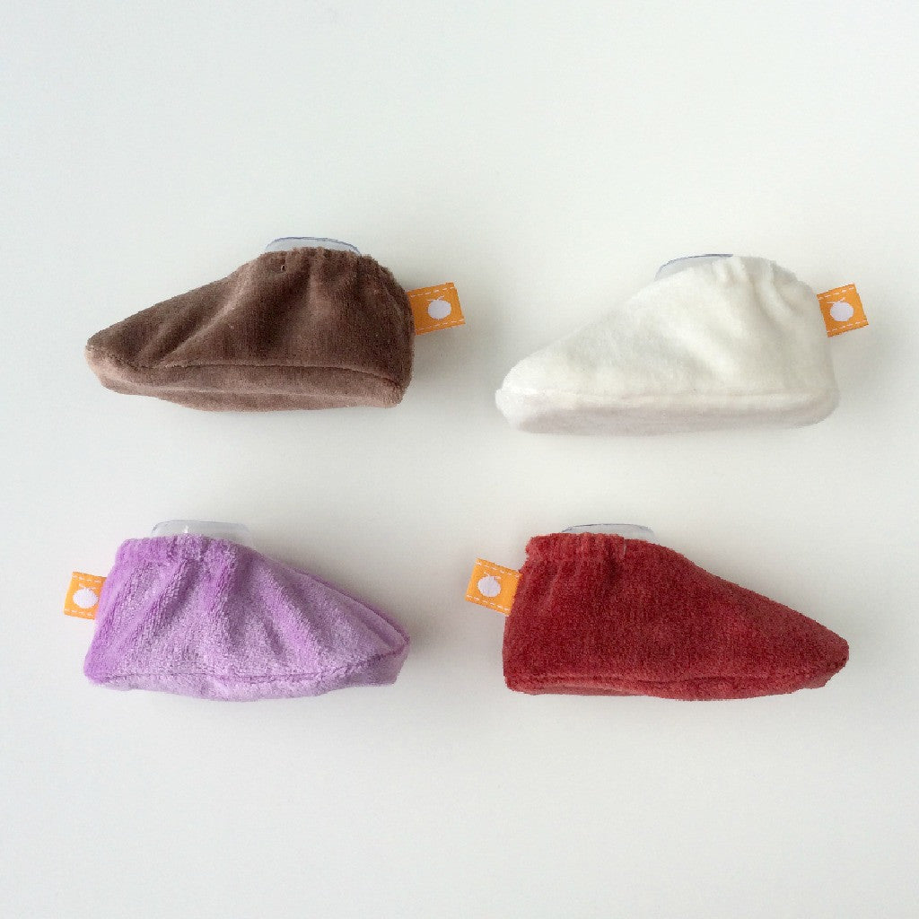 velour baby booties