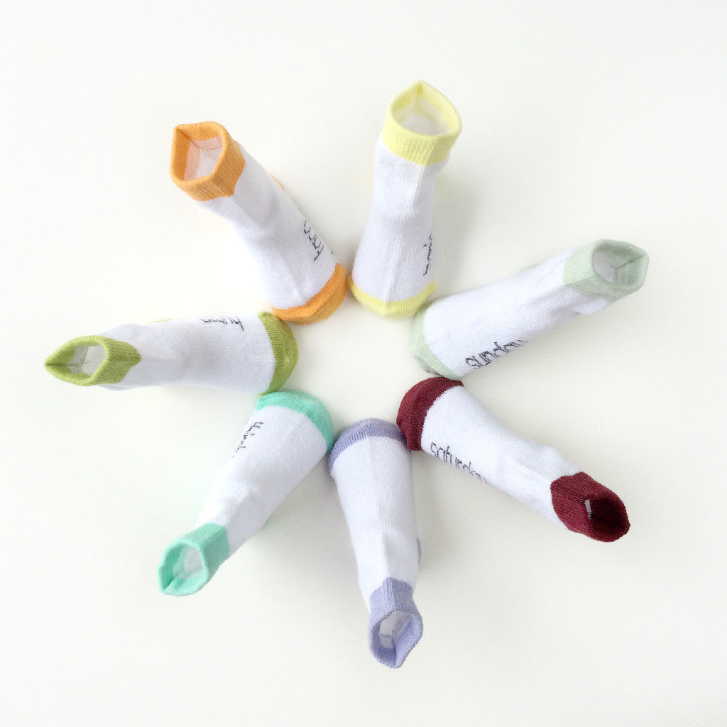 days of the week baby sock gift set