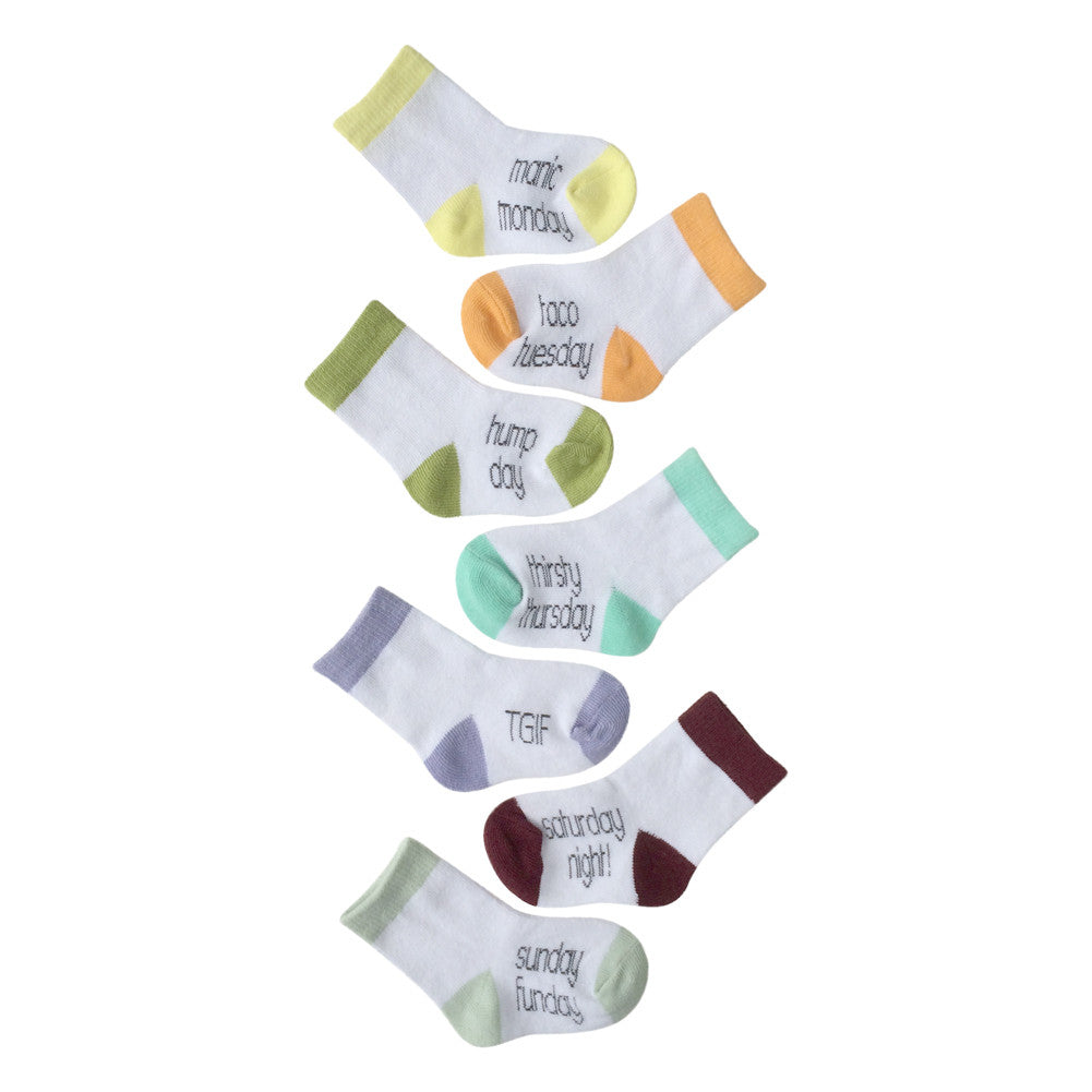 days of the week baby socks