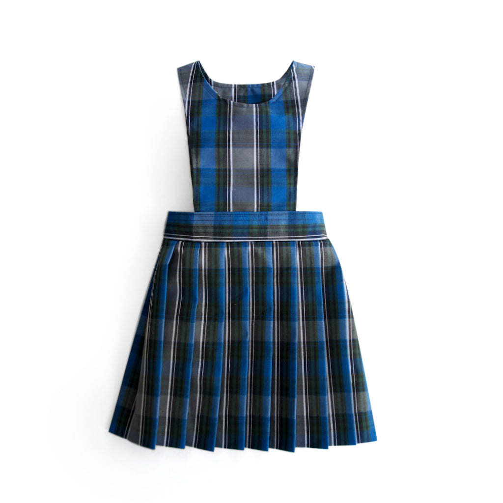 School uniform plaid pinafore with knife pleat skirt