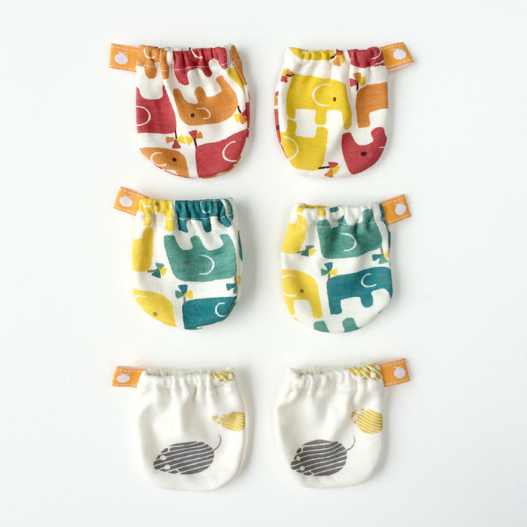 Organic Cotton Baby Hat and Scratch Mitten Sets