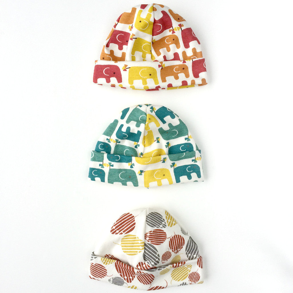 Organic Cotton Baby Hat and Scratch Mitten Sets