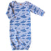 Baby gown in soft bamboo fabric with clouds and love written
