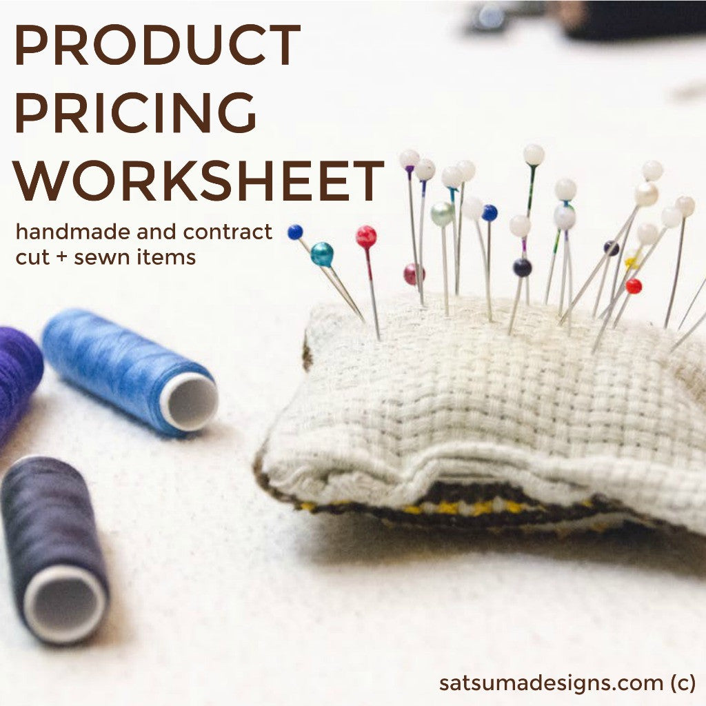 Product Pricing Worksheet for Handmade and Contract Sewn Items