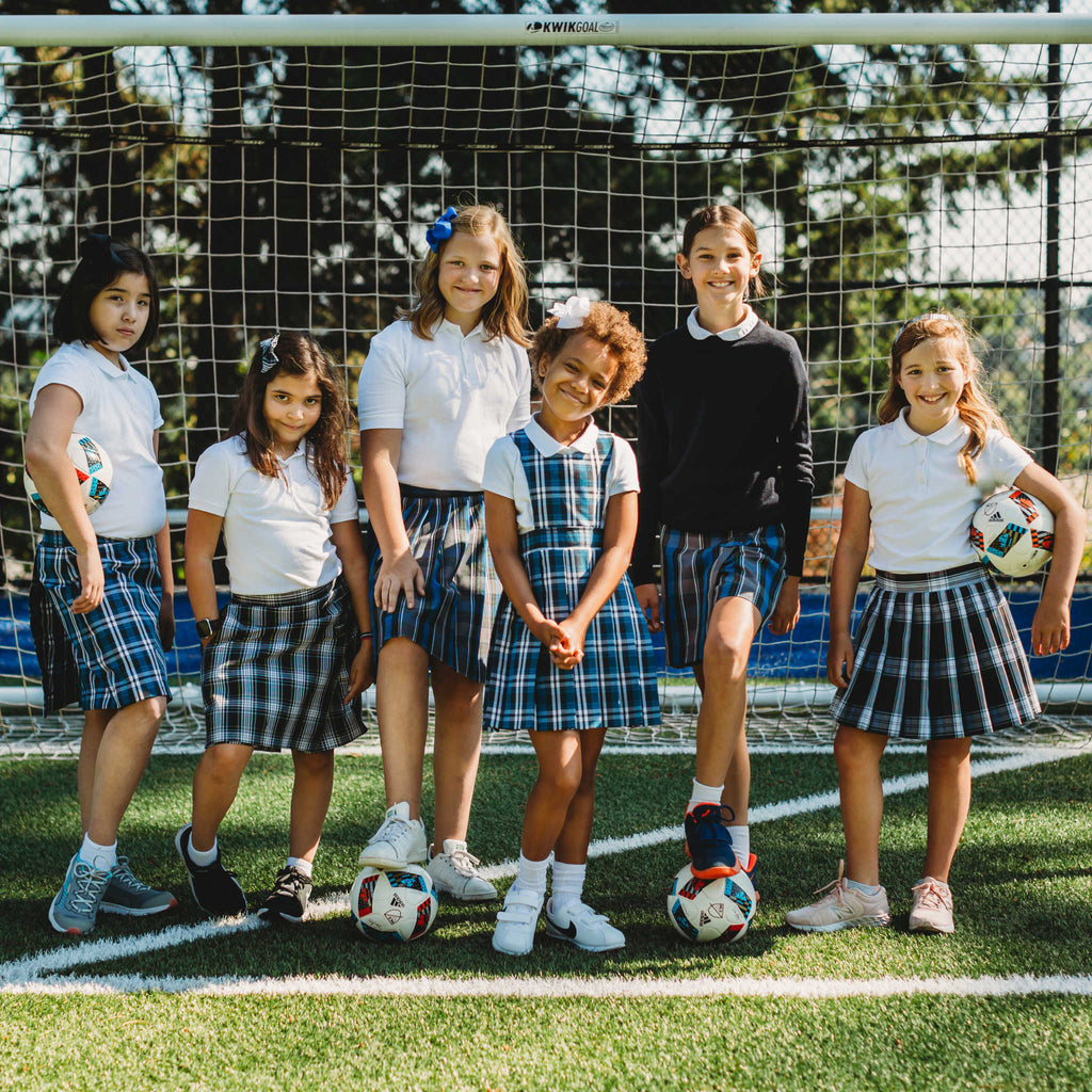 Pinafore Dress with Knife Pleated Plaid Skirt