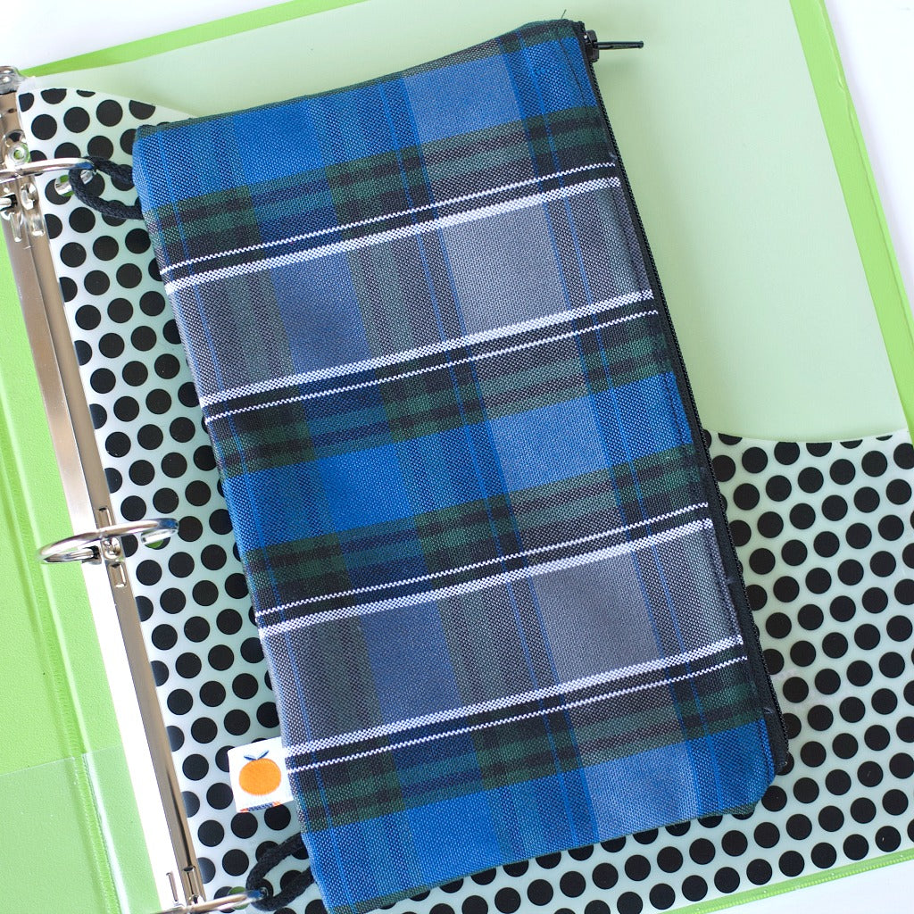 Satsuma Uniform plaid pencil case is fully lined - school plaid pencil case