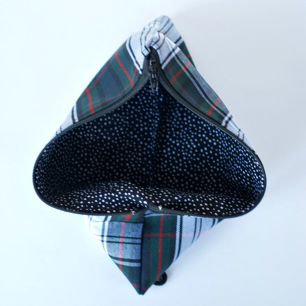 Satsuma Uniform plaid pencil case is fully lined - school plaid pencil case