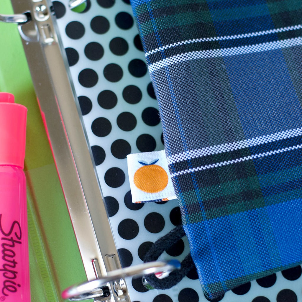 Satsuma Uniform plaid pencil case is fully lined - school plaid pencil case