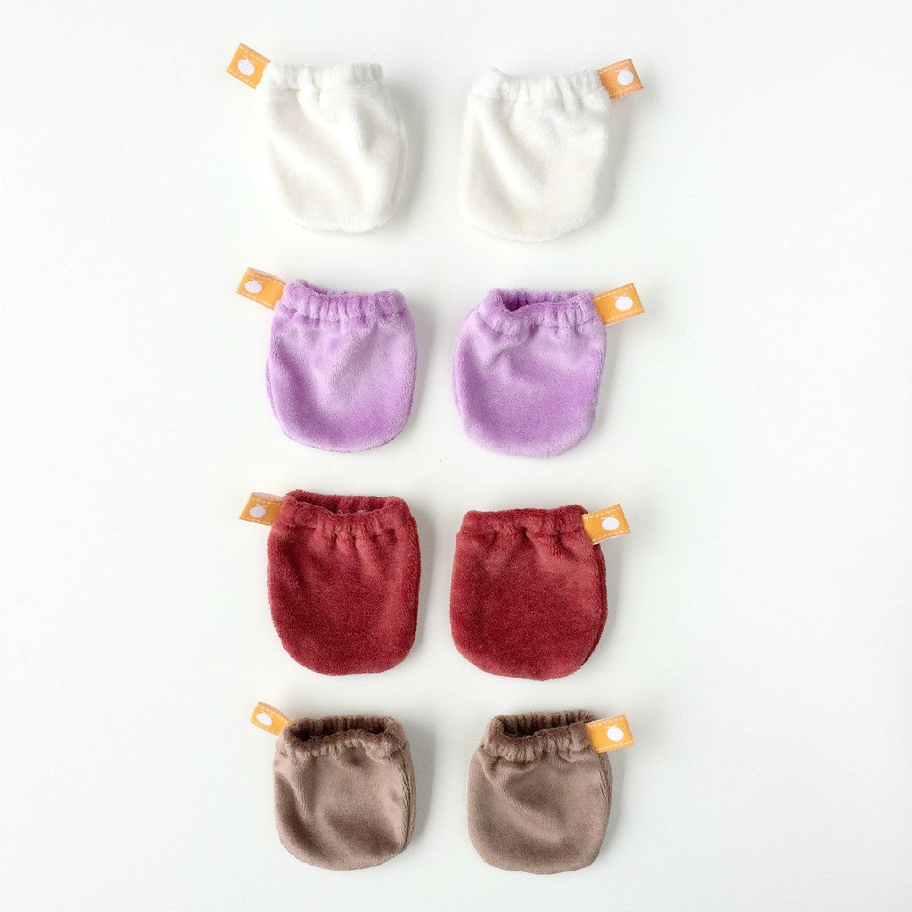 bamboo velour baby scratch mittens