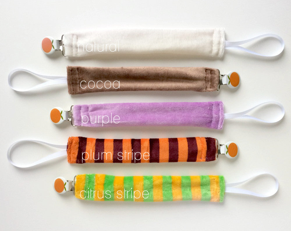 Plush Velour Pacifier Clips