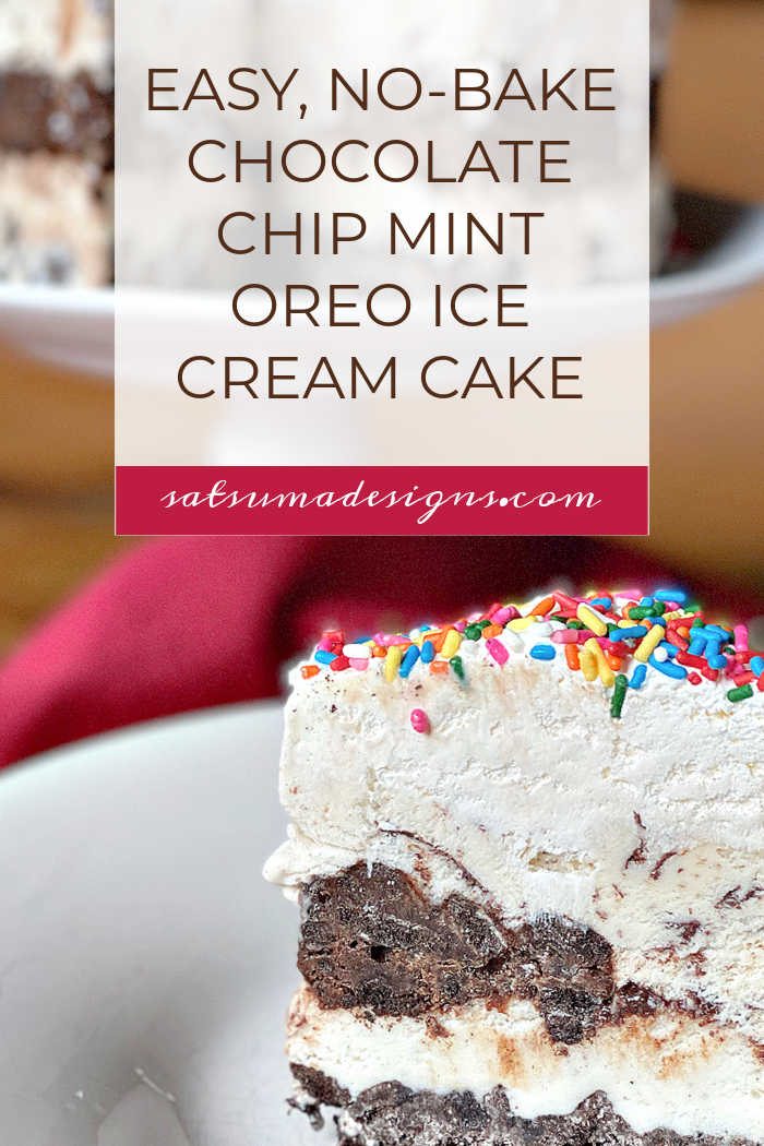 Easy No-Bake Chocolate Chip Mint Oreo Ice Cream Cake