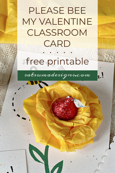 Please Bee My Valentine Classroom Card | Free Printable