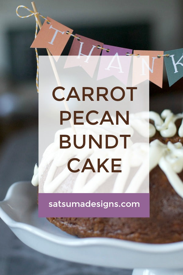 Carrot Pecan Bundt Cake with Cream Cheese Frosting