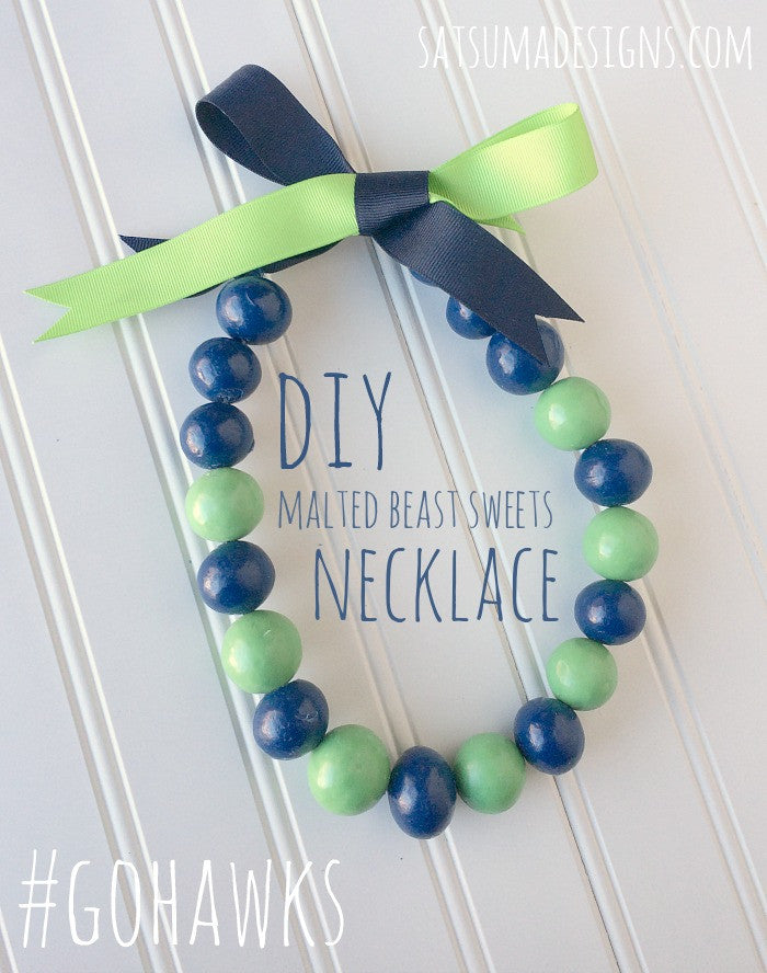 DIY Malt Ball Necklace #GoHawks