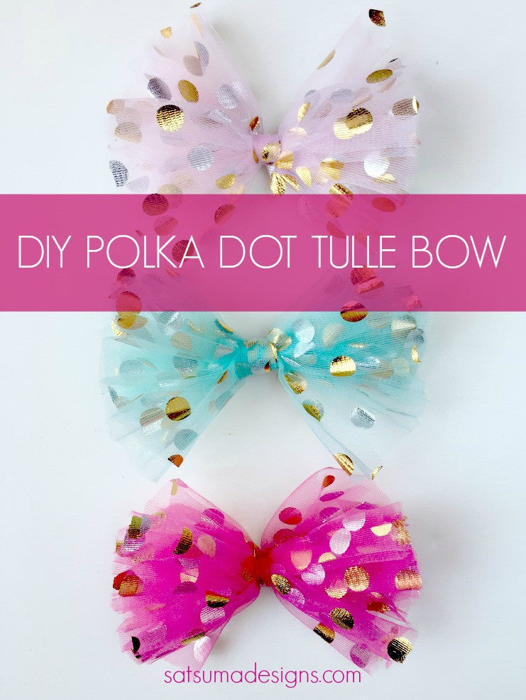 DIY Polka Dot Tulle Hair Bow