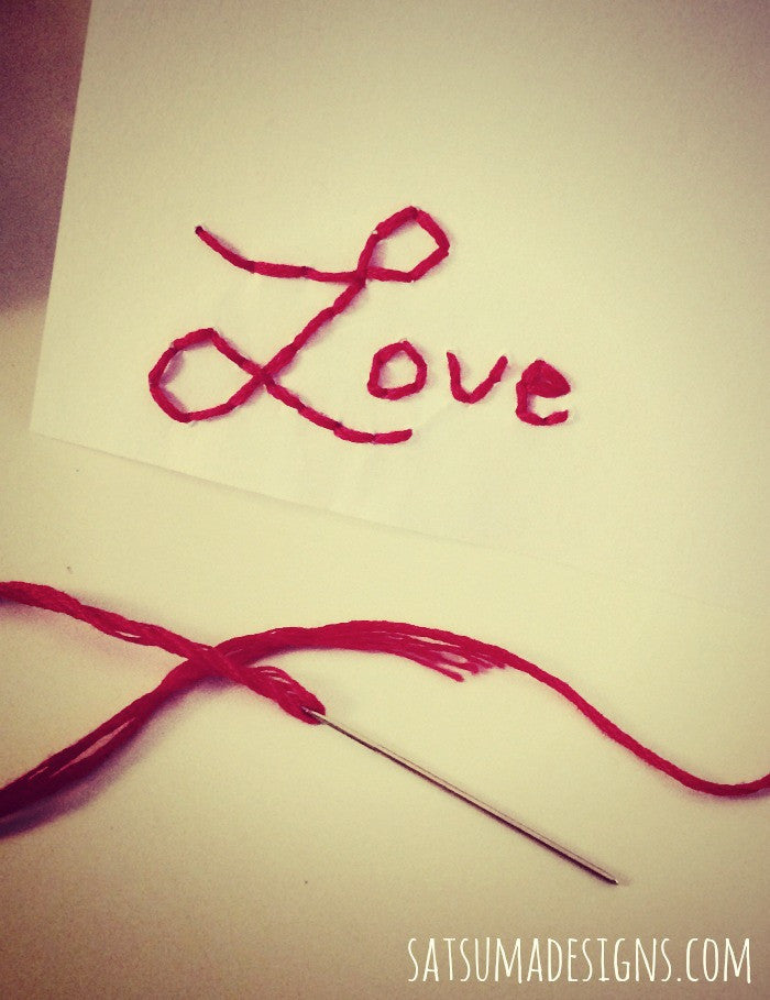 Kiss the Cook Embroidered Valentine Card