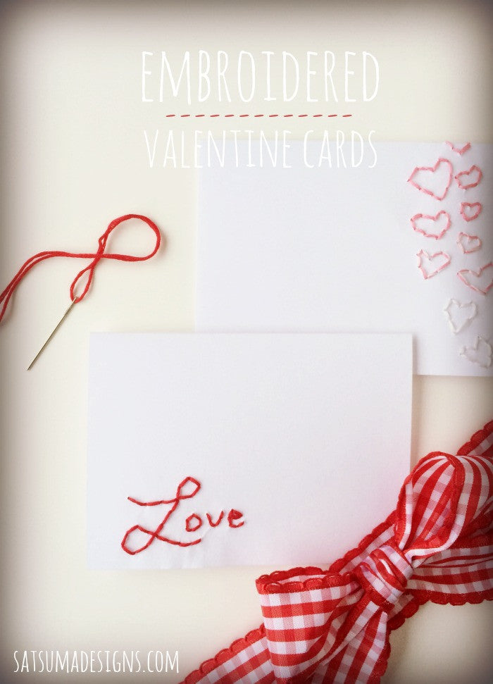 Embroidered Paper Valentines