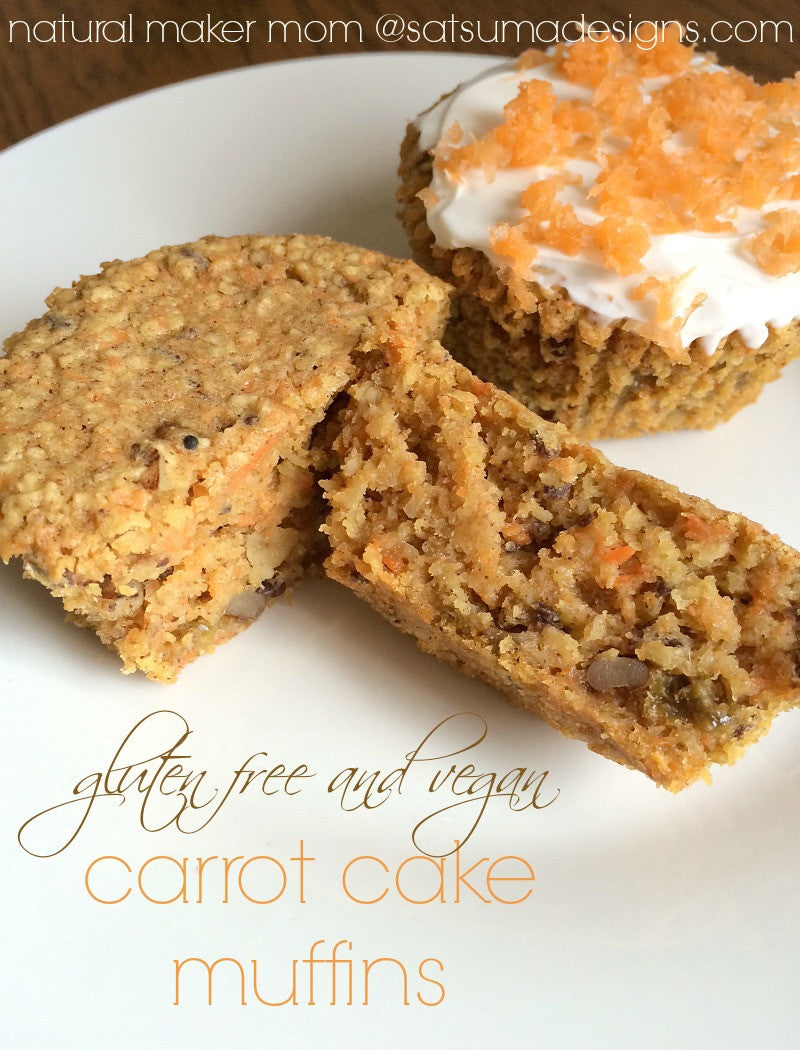 Gluten Free and Vegan Carrot Cake Muffins