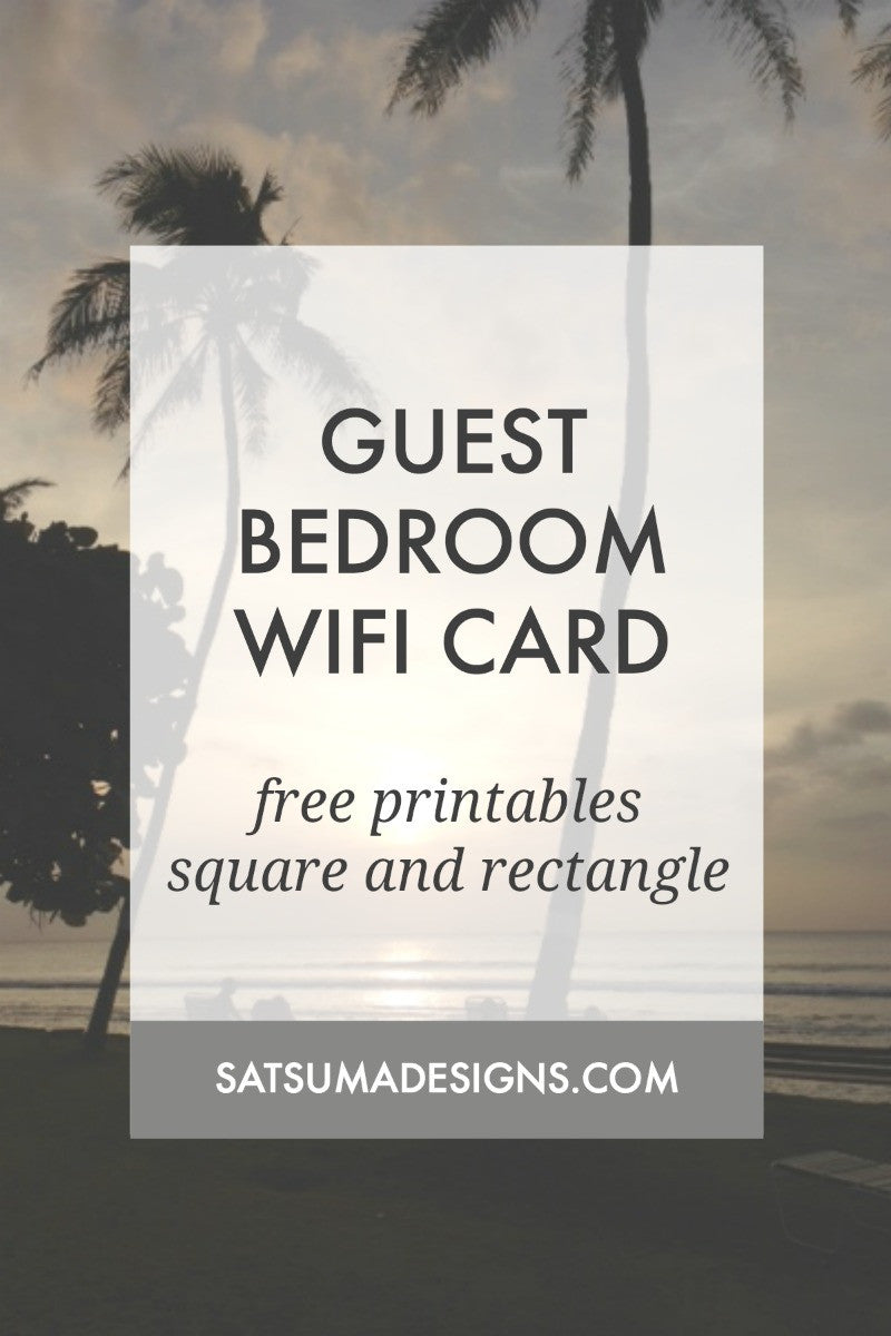 Guest Room WIFI Card