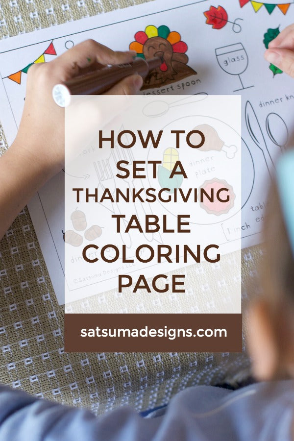 How to Set a Thanksgiving Table Coloring Page