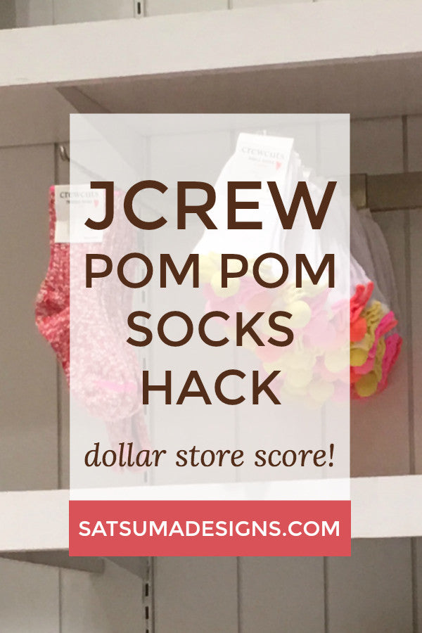 DIY Dollar Store JCrew Pom Pom Socks