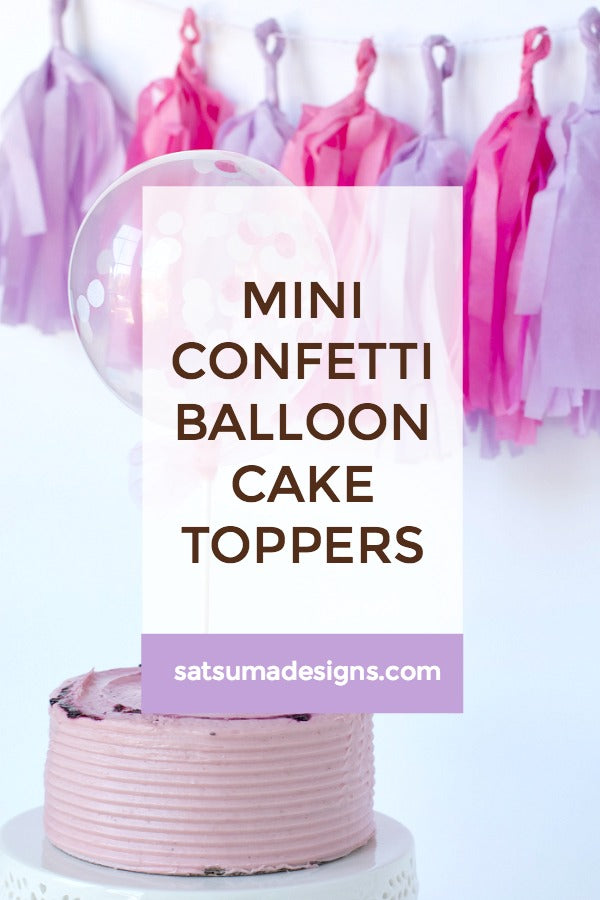 Mini Confetti Balloon Cake Toppers