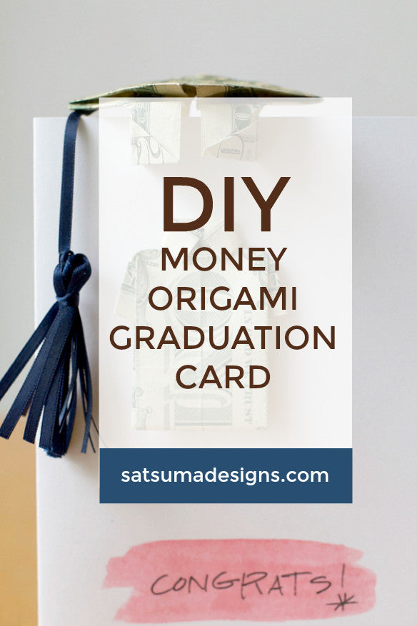 Graduation Card Money Cap and Gown Origami