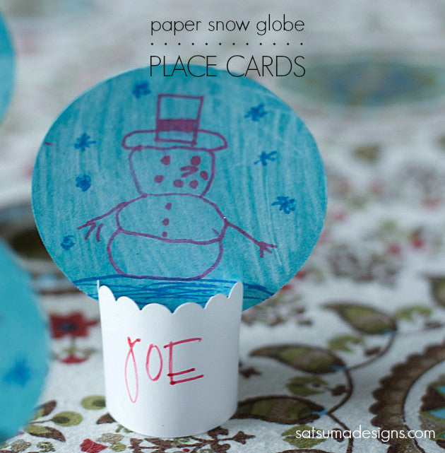 DIY Paper Snow Globe Place Cards