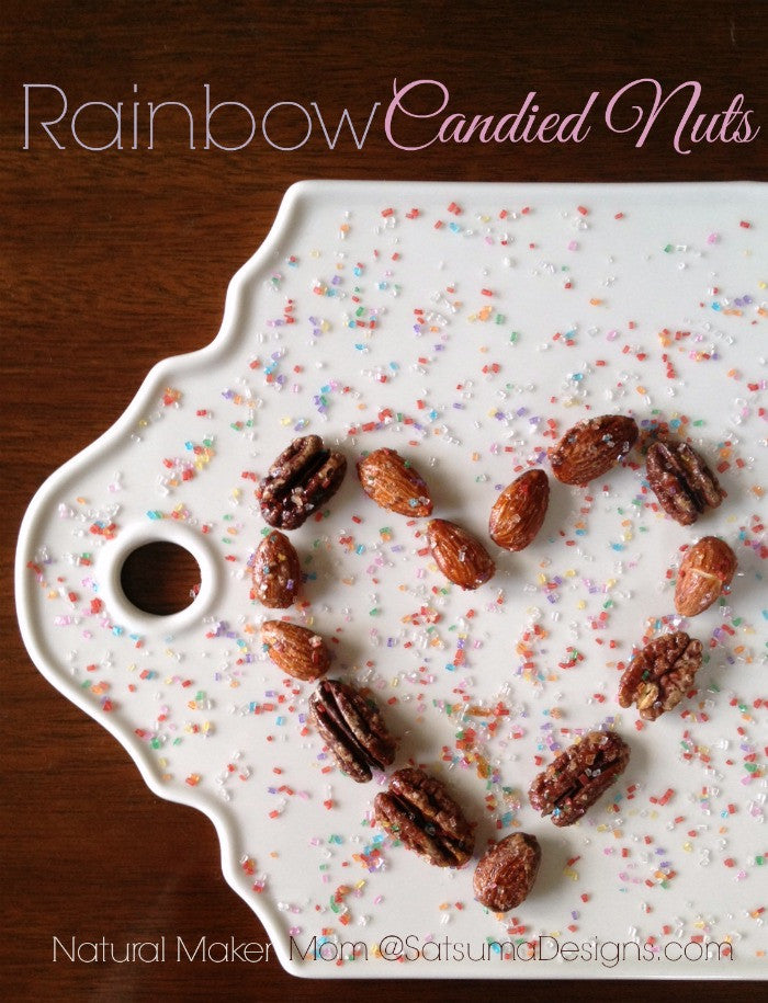 Gluten Free and Vegan Rainbow Candied Nuts