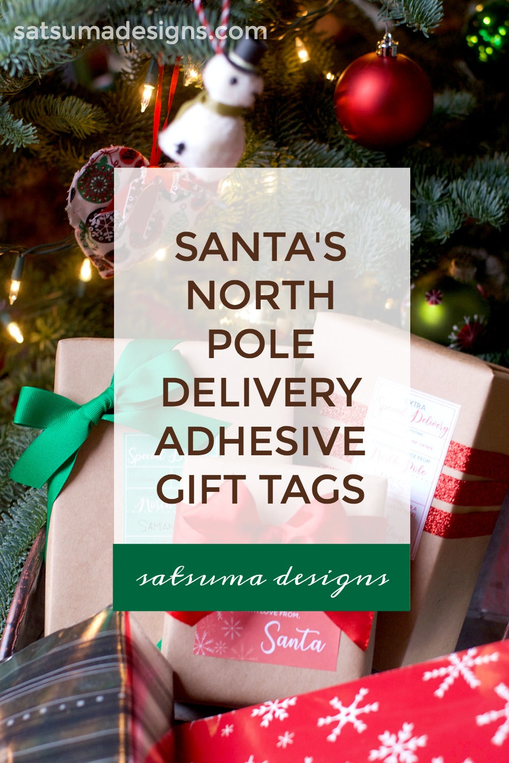 Santa's North Pole Delivery Adhesive Gift Tags